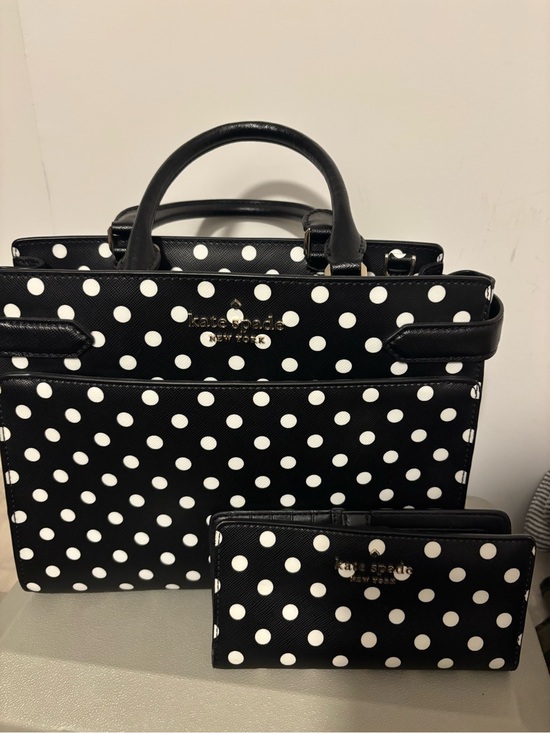 kate spade Handbags - kate spade Black & White Polka Dot Tote with Matching Wallet